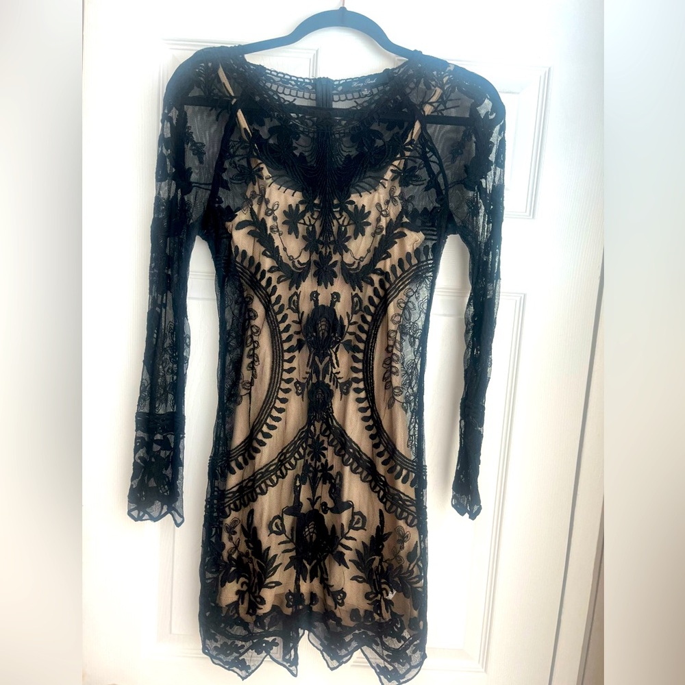 Honey Punch Black  Lace Dress